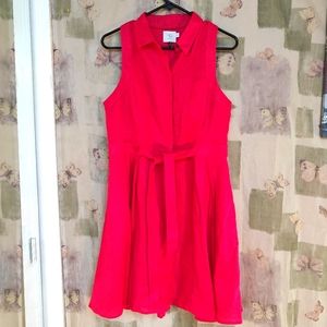 HD in Paris Linen Printemps Fit & flare Shirt dress Pink